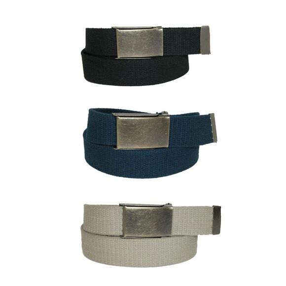 CTM Men's Big & Tall Belt with Flip Top Brass Buckle (Pack of 3) - Picture 1 of 1